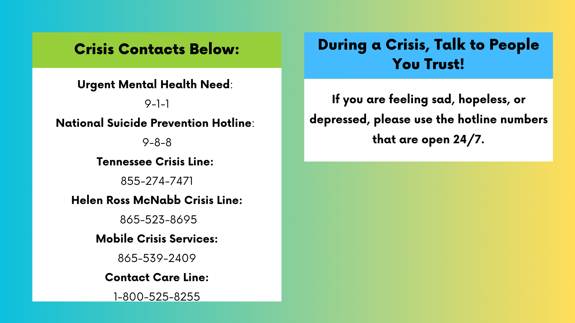 crisis card